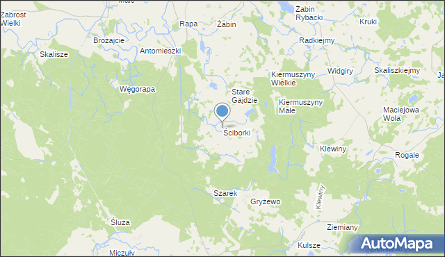 mapa Ściborki, Ściborki na mapie Targeo